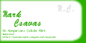mark csavas business card